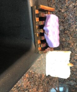 Magift Piece Home Bathroom Soap Case, Sink Deck Bathtub Shower Dish, Rectangular, Hand Craft, Natural Wooden Holder for Sponges, Scrubber, 2 Count(Pack of 1), Brown 2 Pack Brown 50 81PjGdhXX5L