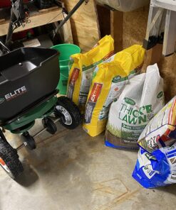 Scotts Elite Spreader for Grass Seed, Fertilizer, Salt and Ice Melt, Durable Push Spreader Holds up to 20,000 sq. ft Product Single Pack 76 81PjPkcydyL