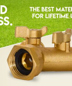 Morvat Heavy Duty Brass 2 way Y Splitter Garden Hose Hexagonal Connector with Comfortable Grip Shut Off Valves, Adapter for Water Tap, Outlet, & Spigot, Includes 2 Extra Rubber Washers & Teflon Tape 1 29 81PjwwnEP L 4