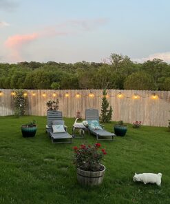 Foxlux String Lights - 48 ft LED Outdoor String Lights - Shatterproof, Waterproof Pergola Lights - 15 Hanging Sockets, Light Sensor, Edison Bulbs - Decor for Patio, Backyard, Garden, Bistro 38 81PlAg QiDL