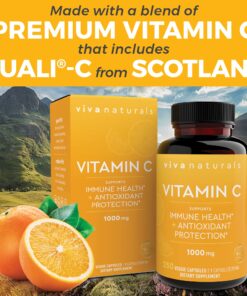 Viva Naturals Vitamin C 1000mg - Non-GMO Vitamin C Supplements with Citrus Bioflavonoids & Rose Hips for Immune Support & Antioxidant Protection, 250 Vegetarian Capsules 18 81Pmdwd5lZL