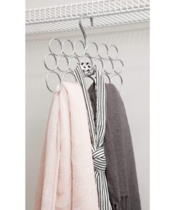 Alternative view of iDesign Axis Metal Loop Scarf Hanger, No Snag Closet Organization Storage Holder for Scarves, Men's Ties, Women's Shawls, Pashminas, Belts, Accessories, Clothes, 18 Loops ,0.3" x 9.9" x 11.2", Chrome