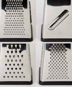 Oliver & Kline Boxed Grater, Stainless Steel Box Surface Glide Technology & Vegetable Slicer Grater with Container for Storage Space A+ Kitchen Gift-4 Sided for Vegetables, Fruit 31 81PmvaQsorL