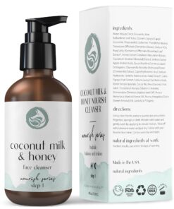 Foxbrim Naturals Coconut Milk & Honey Facial Cleanser with Organic Aloe Vera & Jojoba Oil - No added Fragrance, Gentle & Hydrating Face Wash Gel for Sensitive to Dry Skin, 4oz 30 81Pp7dFLhUL 1