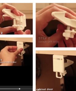 Baby Safety Cabinet Locks 12 Pack Black-GRANDOTO Children Cabinet Baby Safety Locks Latches for Cabinet & Drawers 20 81PqogATjLL