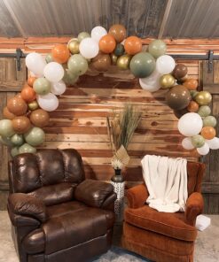 Sweet Baby Co. Neutral Sage Green Balloon Garland Kit Woodland Arch with Light Sage, Cocoa, Brown, Gold, White Balloons for Baby Shower Decorations, Hunter Jungle Theme Party Supplies, Safari Decor 39 81Pqz9KHCTL