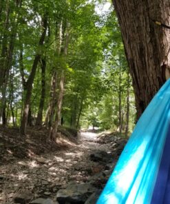 Wise Owl Outfitters Camping Hammock - Camping Essentials & Camping Gifts, Portable Hammock Single or Double Hammock for Outdoor, Indoor w/Hammock Straps Navy & Lt Blue Medium 38 81PrkPg795L