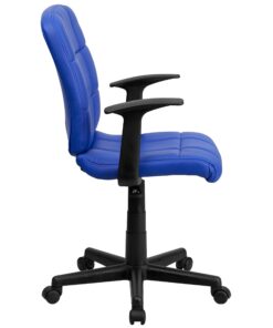 Flash Furniture Clayton Mid-Back Blue Quilted Vinyl Swivel Task Office Chair with Arms 28 81PruYf3OYL