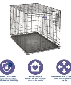 MidWest Homes for Pets Newly Enhanced Single Door iCrate Dog Crate, Includes Leak-Proof Pan, Floor Protecting Feet, Divider Panel & New Patented Features 32 81PtLb2nSbL 2