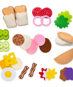 Melissa & Doug Felt Food Sandwich Play Food Set (33 pcs) - Felt Sandwich Play Set For Kids Kitchen, Pretend Play Sandwich, Felt Sandwich Toy For Toddlers Kids Ages 2+,Orange Felt Play Food 31 81PvxyaW9QL
