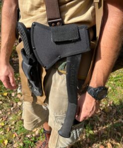 Schrade SCAXE2L 15.7in Large Survival Axe with 4.2in Stainless Steel Blade and Glass Fiber PA and TPR Rubber Handle for Outdoor Survival Camping and Everyday Tasks Standard Packaging 28 81PwPcgH NL