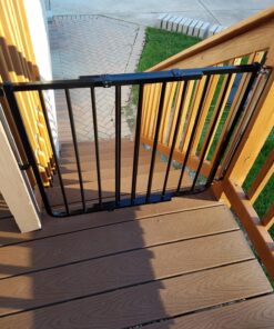 Cardinal Gates SS30OD Outdoor Baby Gate for Stairs - Adjustable Outdoor Dog Gate - Aluminum Safety Gate for Kids & Pets - Can be Installed at Angles - 27 to 42.5 Inches Wide - Black 32 81Pwgp0jT4L