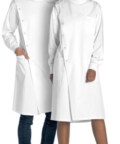 Dr. James Professional Lab Coat Howie Style Classic Fit Mandarin Collar Cuffed Sleeves Unisex White 43 Inch Length Large 10 81PwwjMCE4L