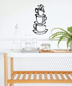 Coffee Cup Double Sided Visual Removable Wall Vinyl Sticker Decals Decor Art Bedroom Design Mural Black 15'' X 8'' 17 81PxfHG2yxL