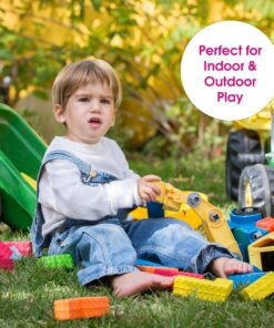 Edushape Sensory Puzzle Blocks - Set of 18 Colorful Textured Interlocking Construction Stacking Blocks - Baby Blocks for Sensory Play and Child Development - Baby Building Blocks for Toddlers 1-3 15 81PzwQXjlL