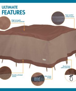 Duck Covers Ultimate Waterproof Square Patio Table & Chair Set Cover, 90 Inch 92"W x 92"D x 32"H 31 81Q sZHDXqL