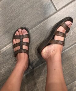 Pali Hawaii Women's Gladiator Jaya Sandals 6 Dark Brown 5 81Q09vfrAL