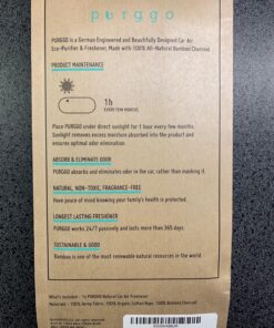 PURGGO Car Air Freshener - Lasts 365+ Days No Chemicals 100% Activated Bamboo Charcoal Fragrance-Free Deodorizer, Natural Auto Odor Eliminator, Purifier, Neutralizer, Absorb Smoke Smell 1 Count (Pack of 1) 69 81Q0UDWbL