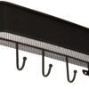 iDesign Twillo Steel Wall Mount Mail and Key Rack - 10.5" x 2.5" x 4.5", Matte Black Size: 10.5" x 2.5" x 4.5"