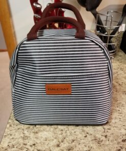 BALORAY Lunch/Tote Bag for Women Lunch Box Insulated Lunch Container Black white stripes M 30 81Q1iQkBOoL