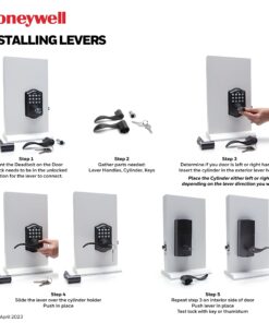 Honeywell Safes & Door Locks - 8734101 Electronic Entry Lever Door Lock, Antique Brass 6.5 x 8.8 x 9 inches Electronic Entry Knob 13 81Q2E2DhTL