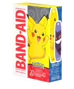 Band-Aid Brand Adhesive Bandages for Minor Cuts & Scrapes, Wound Care Featuring Pokémon Characters for Kids, Assorted Sizes 20 ct Pokemon 20 Count (Pack of 1) 32 81Q2Q7y0wYL