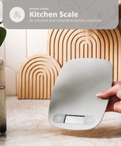 Greater Goods Gray Food Scale - Digital Display Shows Weight in Grams, Ounces, Milliliters, and Pounds | Perfect for Meal Prep, Cooking, and Baking | A Kitchen Necessity Designed in St. Louis Plastic Ash Grey 27 81Q2op7XrYL