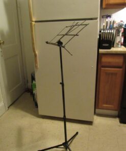 Music Stand, Kasonic 2 in 1 Dual-Use Folding Sheet Music Stand & Desktop Book Stand, Portable and Lightweight with Music Sheet Clip Holder & Carrying Bag Suitable for Instrumental Performance (Black) Black 62 81Q3el6JNL