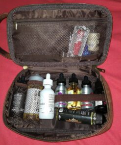 Vetell Classic Men's Leather Toiletry Bag and Dopp Kit with Upper and Lower Zippered Compartments, 2 Mesh Bottle Pouches, and Carrying Handle - The Best Gift for Men. 49 81Q3tLGl64L