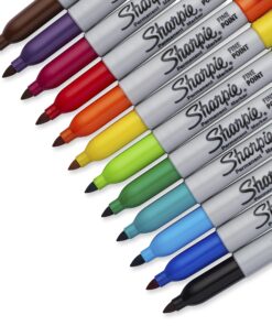 SHARPIE Permanent Markers, Fine Point, Assorted Colors, 12 Count 12 Count (Pack of 1) 27 81Q4kaEk46L