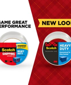 Scotch Heavy Duty Packaging Tape, 1.88" x 54.6 yd, Designed for Packing, Shipping and Mailing, Strong Seal on All Box Types, 3" Core, Clear, 6 Rolls (3850-6) 27 81Q5Q 4URYL