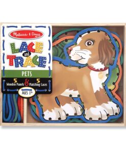 Melissa & Doug Lace and Trace Activity Set: Pets - 5 Wooden Panels and 5 Matching Laces - Lacing Toys For Toddlers, Fine Motor Skills Threading Cards For Preschoolers And Kids Ages 3+ 26 81Q5otO5gWL