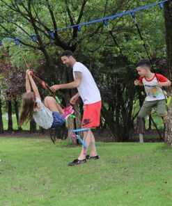 Rainbow Craft 6.6FT Climbing Rope Ladder Ninja Ladder for Kids - Kids Ninja Warrior Obstacle Course Accessories - Ninja Warrior Slackline Ladder, Playground Ninja Obstacles Swing Rope Ladder 18 81Q6nEyAqVL