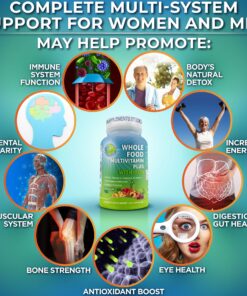 Vegan Whole Food Multivitamin with Iron, Daily Multivitamin for Women and Men, Made with Fruits & Vegetables, B-Complex, Probiotics, Enzymes, CoQ10, Omegas, Turmeric, Non-GMO, 90 Count 90 Count (Pack of 1) 21 81Q6sLhsByL