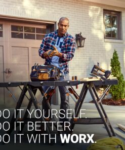 Worx Pegasus 2-in-1 Folding Work Table & Sawhorse, Easy Setup Portable Workbench, 31" W x 25" D x 32" H Lightweight Worktable with Heavy-Duty Load Capacity, WX051 - Includes 2 Clamps & 4 Clamp Dogs Worx Pegasus Work Table 38 81Q6y7KZvL