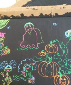 Crafty Croc Liquid Chalk Markers, Neon Chalk Pens Glow Under Blacklight, Includes 2 Each Fluorescent Yellow, Blue, Green, Orange and Pink (10 Pack) 10 Pack Double Neon (2 x Blue, Green, Yellow, Orange, Pink) Bold (6mm) 47 81Q8os8z6vL