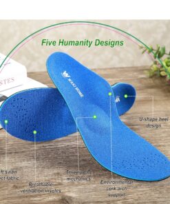 WAKI HOME Orthotics Insoles/Inserts/Pads with Arch Supports for Flat Feet,Plantar Fasciitis,Feet Pain,Pronation,Metatarsal Support for Men and Women Blue US Men 6-6 1/2---Women 8-8 1/2 (9.84")(250MM) 10 81QFSLpiZbL 2