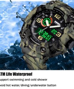 Gosasa Men's Watches Multi Function Military S-Shock Sports Watch LED Digital Waterproof Alarm Watches… A _1520_camouflage&green 28 81QHUew z7L