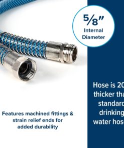 Camco TastePURE 25-Foot Premium Drinking Water Hose | Features a No-Kink Heavy-Duty Design with Machined Fittings for Extra Strength, 5/8” ID, and is Lead-Free, BPA-Free, and Phthalate-Free (22833) 10 81QJY1xiUHL