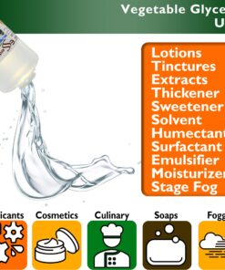 Glycerin Vegetable - 1 Quart (43 oz.) - Non GMO - Sustainable Palm Based - USP - KOSHER - PURE - Pharmaceutical Grade - safety sealed HDPE container with resealable cap 21 81QKE14tr2L