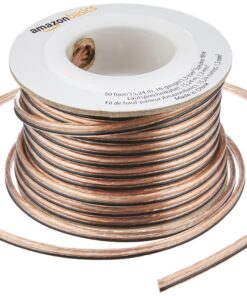 Amazon Basics 16-Gauge Speaker Wire Cable, 50 Feet 1-Pack 18 81QKbvxdI4L