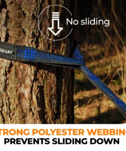 Foxelli Hammock Straps XL – Camping Hammock Tree Straps Set (2 Straps & Carrying Bag), 20 ft Long Combined, 40+2 Loops, 2000 LBS No-Stretch Heavy Duty Hammock Suspension System Kit 23 81QKjddwsL