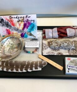 Smudge Kit Spiritual Set, Large Abalone Shell, Complete Sage Smudge Stick Kit, Palo Santo, White Sage Incense for Cleansing, Smudge Feather,Chakra Kit Bracelet, Charitable Positive Vibes Smudging Kit 45 81QLXEGxHgL