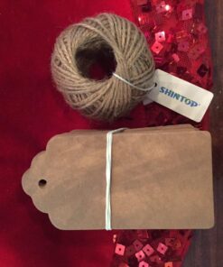 Shintop 100PCS Kraft Paper Gift Tags Bonbonniere Favor Rectangular Gift Tags with Free 100 Feet Natural Jute Twine (Oblong Paper Tag) 39 81QLaRH5A1L