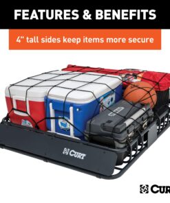 CURT 18115 Universal 42 x 37-Inch Black Steel Roof Rack Rooftop Cargo Carrier 44 81QLuQhM0VL