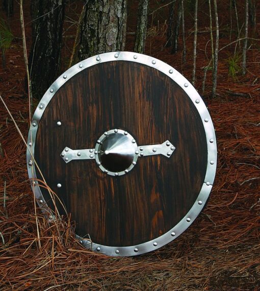 Museum Replicas Viking Shield Steel and Dark Brown by Windlass