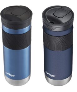 Alternative view of Contigo Byron Vacuum-Insulated Stainless Steel Travel Mug with Leak-Proof Lid, Reusable Coffee Cup or Water Bottle, BPA-Free, Keeps Drinks Hot or Cold for Hours, 20oz 2-Pack Blue Corn & Midnight Berry Blue Corn/Midnight Berry 20oz 2 Pack