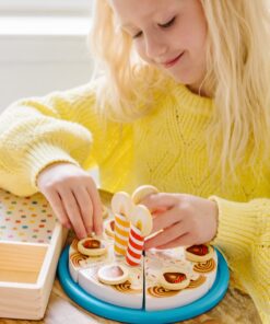 Alternative view of Melissa & Doug Birthday Party Cake - Wooden Play Food With Mix-n-Match Toppings and 7 Candles