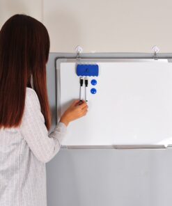 Whiteboard Set - Dry Erase Board 24 x 18" with 1 Magnetic Dry Eraser, 4 Dry Wipe Markers and 4 Magnets - Small White Hanging Message Scoreboard for Home Office School (24x18" Landscape) 24x18" Landscape 27 81QXeME9PhL
