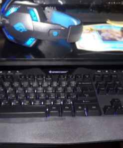 Soundbot SportsBot SS301 Blue LED Gaming Over-Ear Headset Headphone, Keyboard & Mouse Combo Set w/ 40mm Speaker Driver, Microphone, Multimedia Keys & Window Key Lock, 4 DPI Levels (BLU) 48 81QYT40hKqL